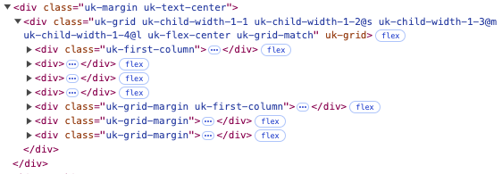 Code used by Yootheme Pro to center elements on the last row in CSS Grid